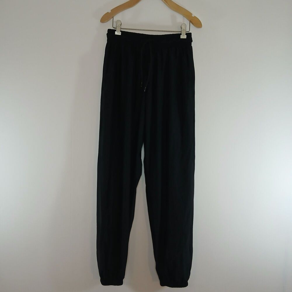 Attraco Black Athletic Pants Small Stretch Nylon Spandex EUC Athleisure Joggers
